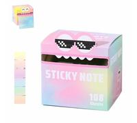 Cute Monster Pattern Sticky Note,Transparent Sticky Notes,Fun Pastel Pull-Out Memo Pads,Clear Pearlescent Notepad Self-Adhesive - 105 Sheets,for Office School Students Notebook Reminders(J)