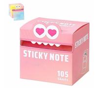 Cute Monster Pattern Sticky Note,Transparent Sticky Notes,Fun Pastel Pull-Out Memo Pads,Clear Pearlescent Notepad Self-Adhesive - 105 Sheets,for Office School Students Notebook Reminders(D)