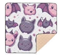 Cute Monster Purple Soft Foam Baby Play Mat for Floor Comfortable Baby Kick Crawling Mat for Babies Infants Toddlers, 50'' x 50''