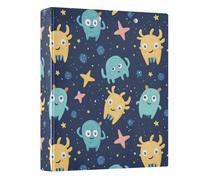 Cute Monster Star 3 Ring Binder 1.5 Inch Round Ring Binder View Binder Holds 200 Documents for Home School Office Use