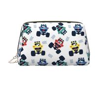 Cute Monster Trucks Printed Hand-held Zipper Cosmetic Bag Large Travel Toiletry Bag Suitable for Home and Travel
