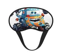 Cute Monster Trucks Sleep Mask for Women Men Soft Travel Eye Mask with Adjustable Straps Sleeping Eye Shade Cover for Travel Yoga Nap Sleeping