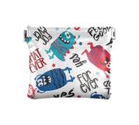 Cute Monster Women Leather Coin Purse Cute Cosmetic Bags for Purse for Girls Women Ladies, Cute Monster, 4.33"(L) x 3.74"(W) x 0.39"(H), Classic