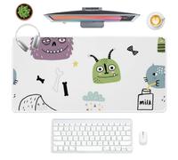Cute Monsters Desk Pad Big Mouse Mat with Non-Slip Rubber Base Smooth Face Mouse Pads Gaming 90X40 CM Mousemat Office Accessories for Desk Home Office Gifts Gaming Mousepad for School Home