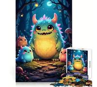 Cute Monsters in A Forest 1000 Piece Jigsaw Puzzles for Adults Focus Skill Perfect Connection Fun Challenge Art Display (50x75cm)