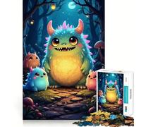 Cute Monsters in A Forest 1000 Piece Jigsaw Puzzles for Adults Focus Skill Perfect Connection Fun Challenge Art Display (50x75cm)