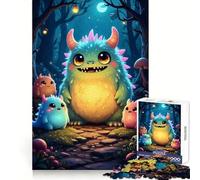 Cute Monsters in A Forest Jigsaw Puzzles for Adults 1000 Pieces Leisure Game Nice Thick Fun Activity (38x52cm)