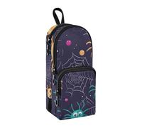 Cute Monsters Pencil Case, Big Capacity Pen Bag with Compartment Students Schoolbag Shape Stationery Organizer Pencil Pouch Marker Case for School Office Work