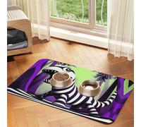 Cute Monsters Pet Feeding Mat Dog Cat Eating Food Absorbent Leather Tablecloth for and Water Bowl Waterproof No Stains Quick Dry Non-Slip 17.72 * 11.8IN