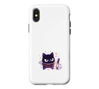 Cute Moody Cat with Knife Halloween Kawaii Case for iPhone X/XS