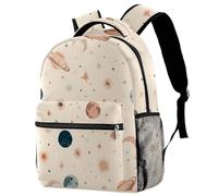 Cute Moons Stars and Planets on a Pastel Background Travel Backpack for Adults, School Laptop Rucksack with Adjustable Strap