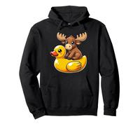 Cute Moose Rubber Duck Pullover Hoodie