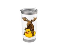 Cute Moose Rubber Duck Stainless Steel Insulated Tumbler