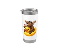 Cute Moose Rubber Duck Stainless Steel Insulated Tumbler
