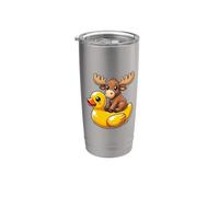 Cute Moose Rubber Duck Stainless Steel Insulated Tumbler