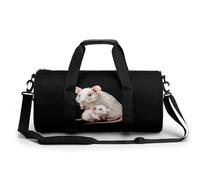 Cute Mother and Little Rats Gym Duffel Bag Sports Shoulder Backpack Travel Weekender Handbag for Men Women