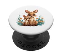 Cute Mother Kangaroo and Joey Animal Illustration PopSockets Adhesive PopGrip