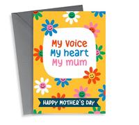 Cute Mother’s Day Card - My Voice My Heart My Mum - Flowers