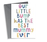 Cute Mothers Day card - from the bump - best mummy ever