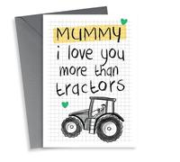 Cute Mother's Day Card - I love you more than Tractors!