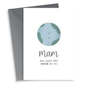 Cute Mother's Day Card - Mam - Mean The World To Me