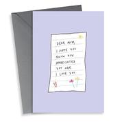 Cute Mothers Day Card - Mum - Note - Dear Mum I Hope You Know How Appreciated You Are