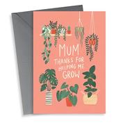 Cute Mothers Day Card - Mum - Plants - Mum Thanks For Helping Me Grow