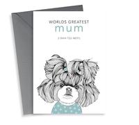 Cute Mothers Day Card - Mum - Shih Tzu - Worlds Greatest Mum