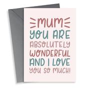 Cute Mothers Day Card - Mum - You Are Absolutely Wonderful And I Love You So Much