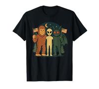 Cute Mothman Alien Bigfoot American Flag USA Funny Cryptid T-Shirt