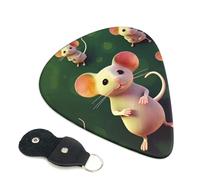 Cute Mouse 6 Pack Guitar Picks With Holder, Personalized Guitar Plectrums Non-Slip Portable Ukulele Bass Picks 0.96mm For Acoustic Guitar Lovers Gifts