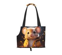Cute Mouse Boy Pattern pet going out bag - lightweight travel cat bag, breathable shoulder bag for small dogs