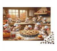 Cute Mouse Chefs Year in Pictures 1000 Piece with High Definition Print Jigsaw Puzzles As An Ultra Difficult Puzzle for Travel Jigsaw Puzzle 52x38cm/1000pcs