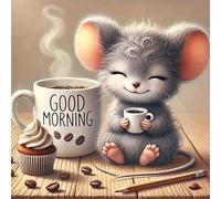 Cute Mouse Coffee 1000 Piece Jigsaw Puzzles for Adults, Colourful, Fun, Challenging and Brainteasing Adults jigsaw puzzles 1000 Pieces, Beautiful Decoration Puzzle