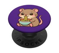 Cute Mouse Eating Noodles Cartoon Kawaii PopSockets Adhesive PopGrip