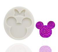 Cute Mouse Head Bow Silicone Mold for DIY Chocolate Candy Pudding Gum Paste Cupcake Cake Topper Decoration Desserts Jelly Shots Handmade Ice Cream Ice Cube Crystal Soap Mould Fondant Mold