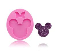 Cute Mouse Head Bow Silicone Mold for DIY Chocolate Candy Pudding Gum Paste Cupcake Cake Topper Decoration Desserts Jelly Shots Handmade Ice Cream Ice Cube Crystal Soap Mould Fondant Mold