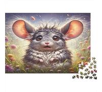 Cute Mouse Jigsaw Puzzle 1000Pc Recycled Paper Adults Whimsical Forest Character Jigsaws Difficult Hard Challenge Stimulate Brain Thinking Gifts for Women 70x50cm/1000pcs