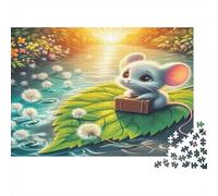 Cute Mouse Journey Couple Puzzle Partners Jigsaw 1000 Pieces Thick Cardboard Puzzle Puzzle 38x26cm/1000pcs