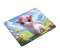 Cute Mouse Mat 24 x 20 cm Small Mouse Pad Animal Waterproof Mousepad Gaming Desk Accessories, Anti-slip Rubber Base Mousemat with Stitched Edge for Office, Learning, Gaming, Gifts for Men S0-117