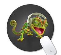Cute mouse pads personalized design funny animal chameleon mouse pad round non-slip rubber mouse pad for computers laptop