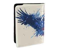 Cute Mouse Passport Holder for Travel - Passport Case for Men & Women Travel Document Organizer Credit Cards Case, Eagle American Flag, One Size