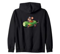 Cute Mouse Racer in Cucumber Soap Car Box Zip Hoodie