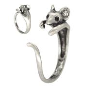 Cute Mouse Ring - Modern Portable Animal Adjustable Envelope Finger Ring Open Rings for Women Metal Jewelry | Multipurpose Outdoor Indoor Utility Functional
