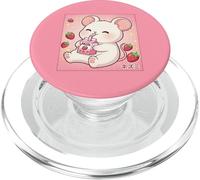 Cute Mouse Strawberry Milk Retro Japanese Kawaii Art PopSockets PopGrip for MagSafe