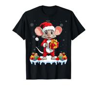 Cute Mouse Wearing Santa Hat Xmas Holiday Mouse Christmas T-Shirt