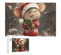 Cute Mouses Holly Jigsaw Puzzles for Adult Family Activities Games Home Decor Puzzle 1000 PCS