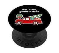 Cute Mrs. Claus, Gettin' it Done Christmas Holiday Design PopSockets Swappable PopGrip