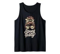 Cute Mud Run Strong & Pretty Mudder Running Family Mudding Tank Top