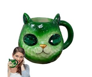 Cute Mug - Cats Mineral Crystal Coffee Mug Tea Cup - Geode Mineral Drinking Bottle Animal Decoration for Collectors